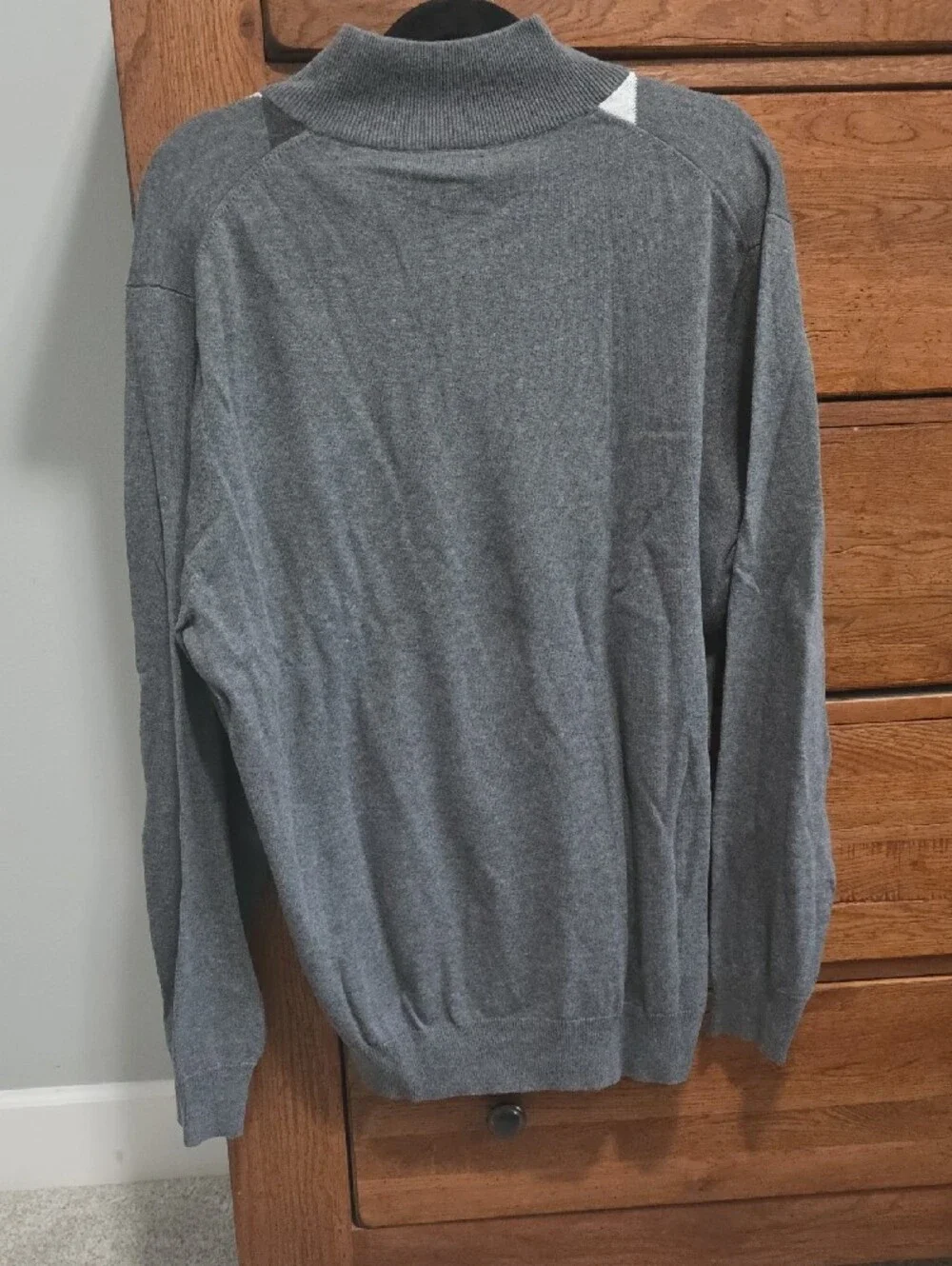 Jos. A. Bank Men's Gray Argyle Half-Zip Sweater